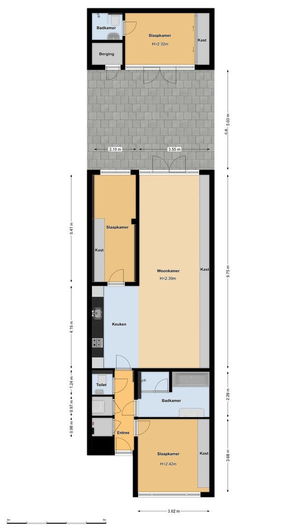 Eerste Jan van der Heijdenstraat 36 A, Amsterdam plattegrond-0