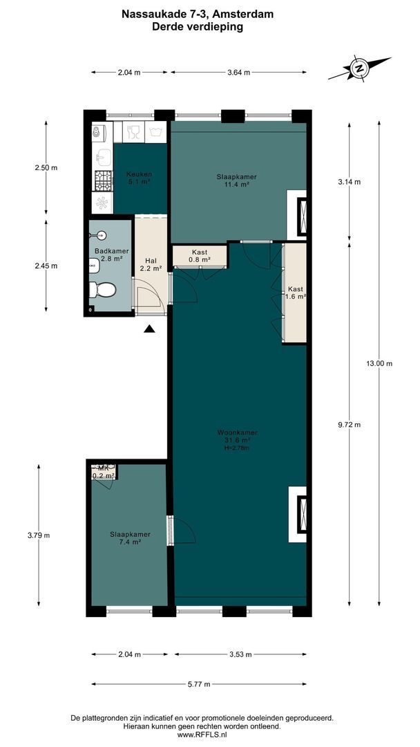 Nassaukade 7 3, Amsterdam plattegrond-0