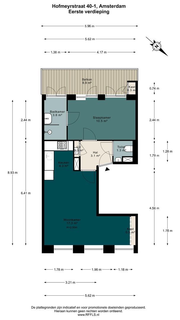 Hofmeyrstraat 40 1, Amsterdam plattegrond-0
