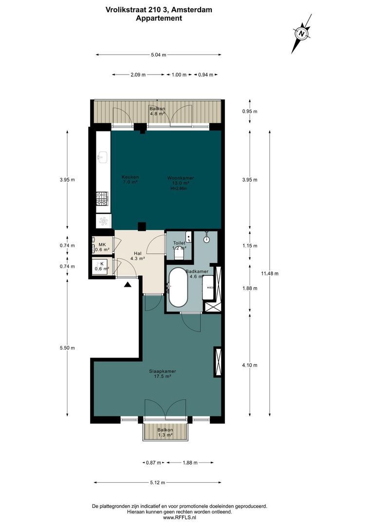 Vrolikstraat 210 3, Amsterdam plattegrond-0