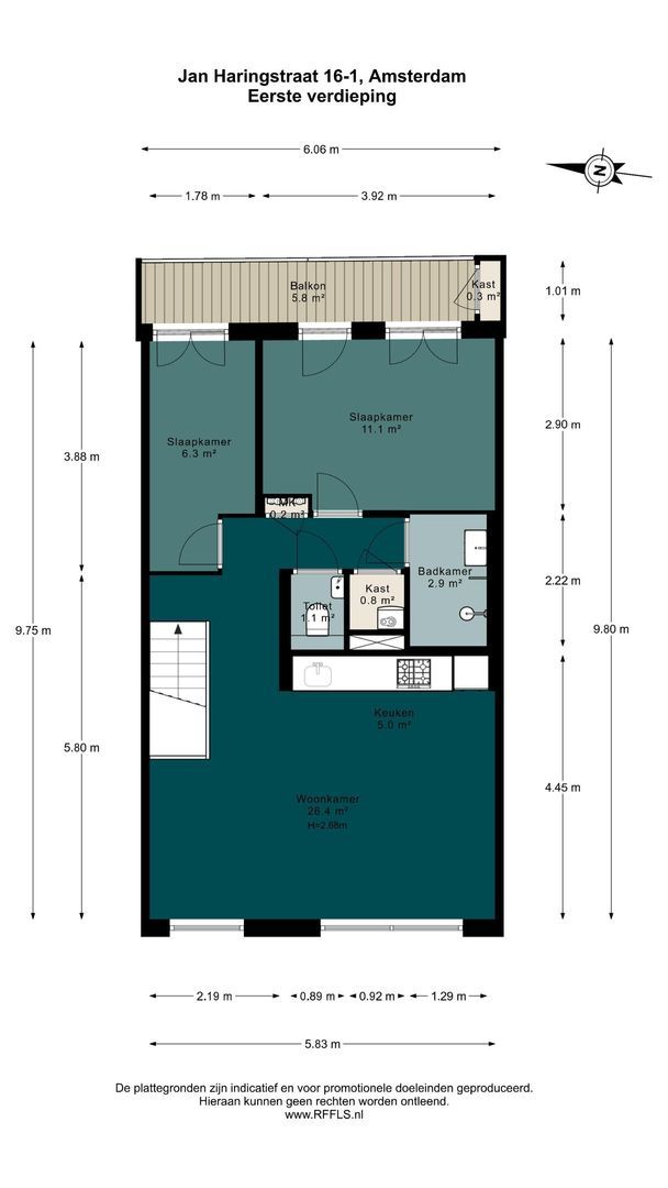 Jan Haringstraat 16 1, Amsterdam plattegrond-0