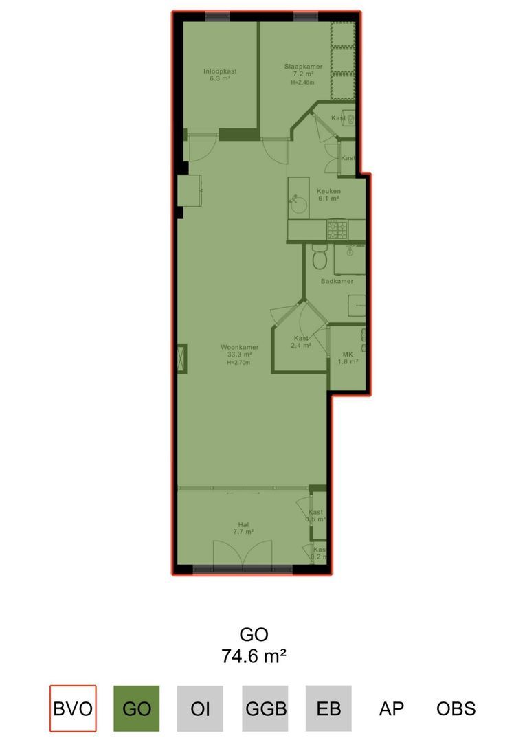Nieuwe Achtergracht 87 H, Amsterdam plattegrond-2