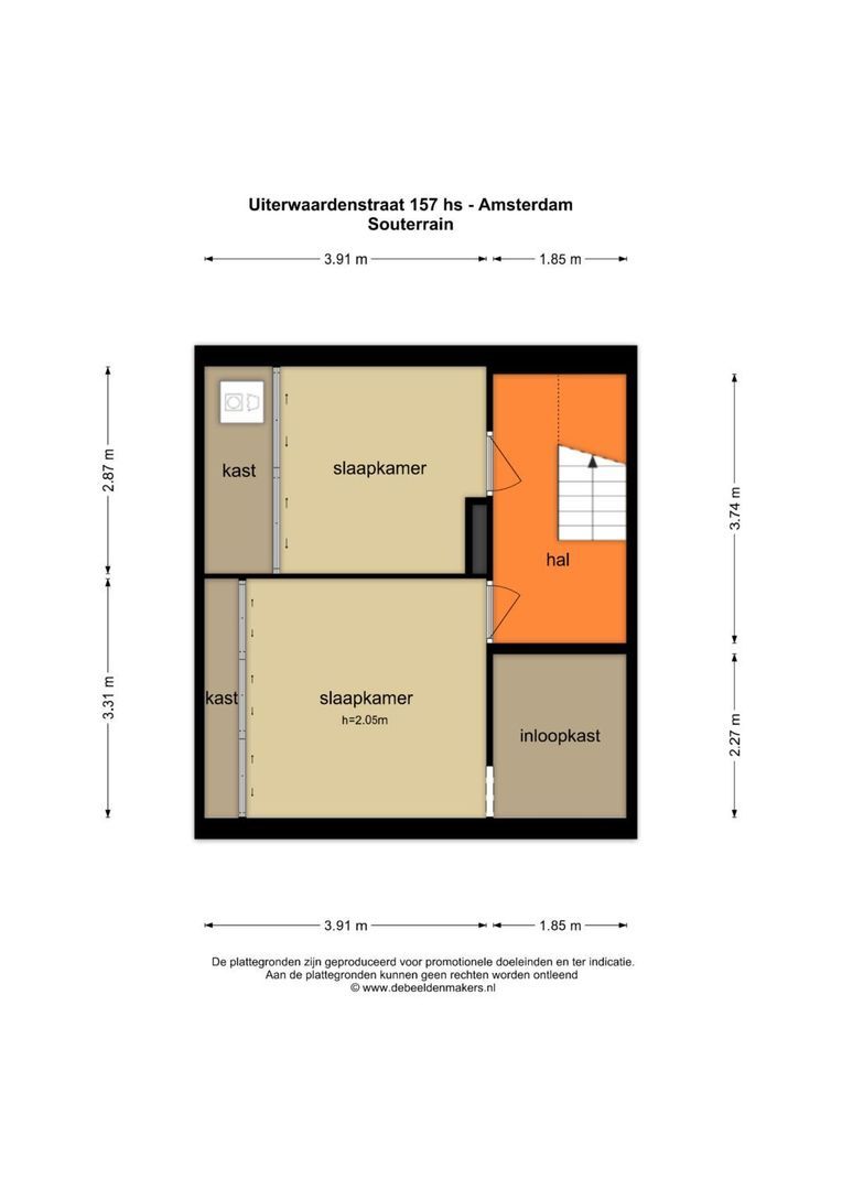 Uiterwaardenstraat 157 H, Amsterdam plattegrond-1