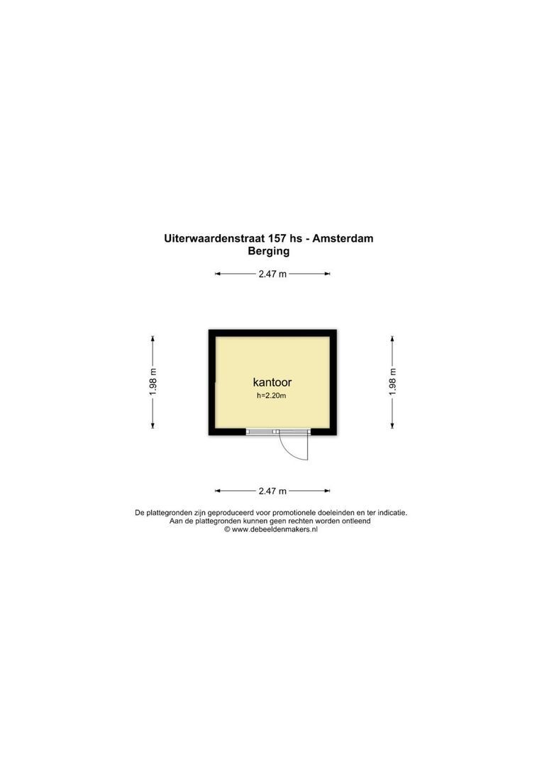 Uiterwaardenstraat 157 H, Amsterdam plattegrond-2