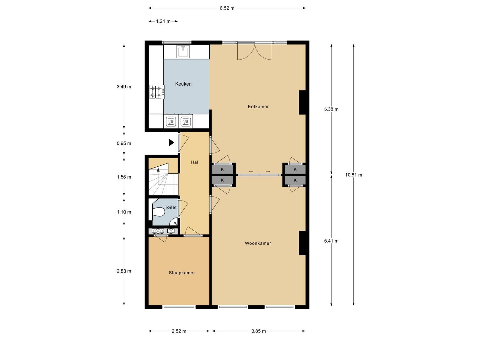 Valeriusstraat 183 3, Amsterdam plattegrond-0