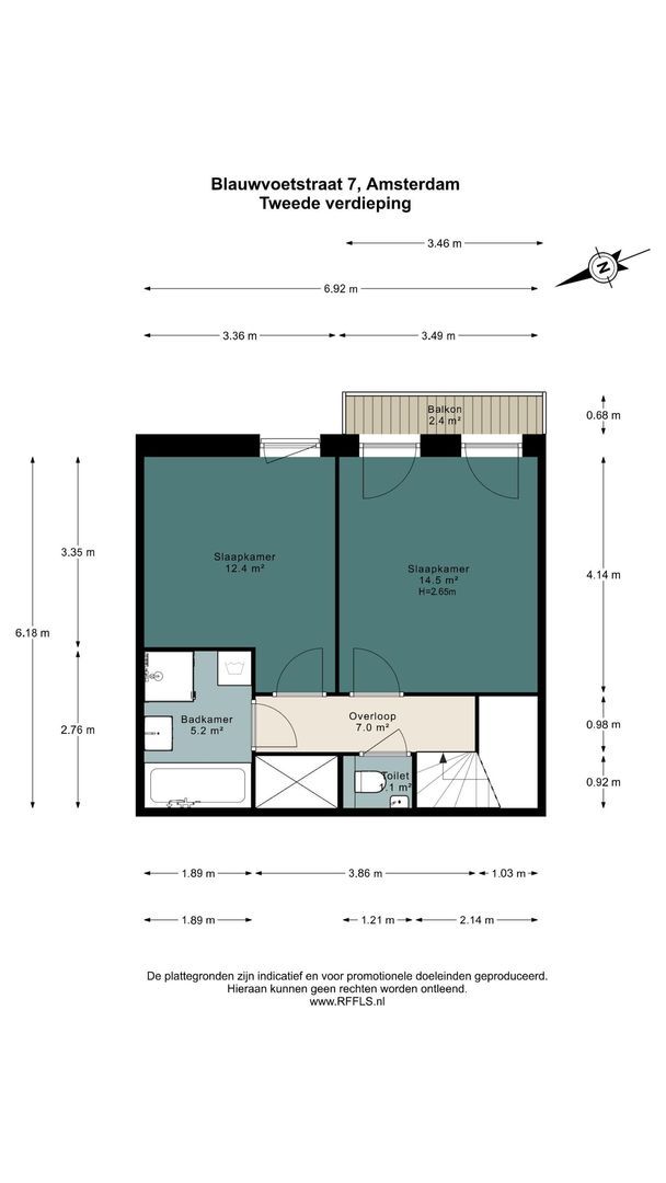 Blauwvoetstraat 7, Amsterdam plattegrond-1