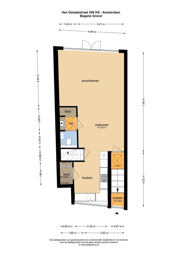 Van Ostadestraat 350 H, Amsterdam plattegrond-0