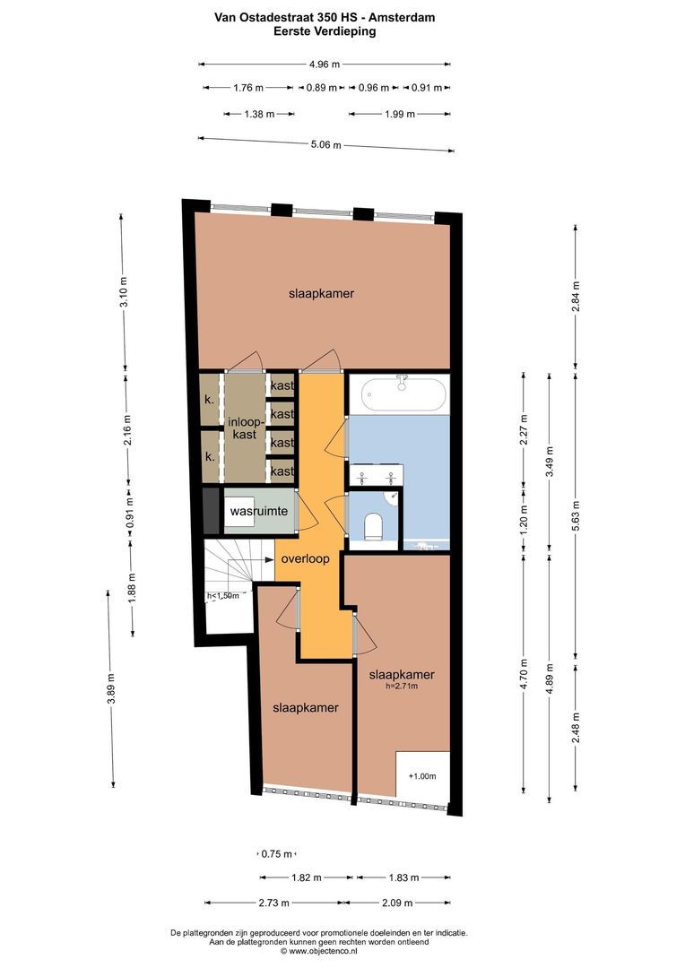 Van Ostadestraat 350 H, Amsterdam plattegrond-1