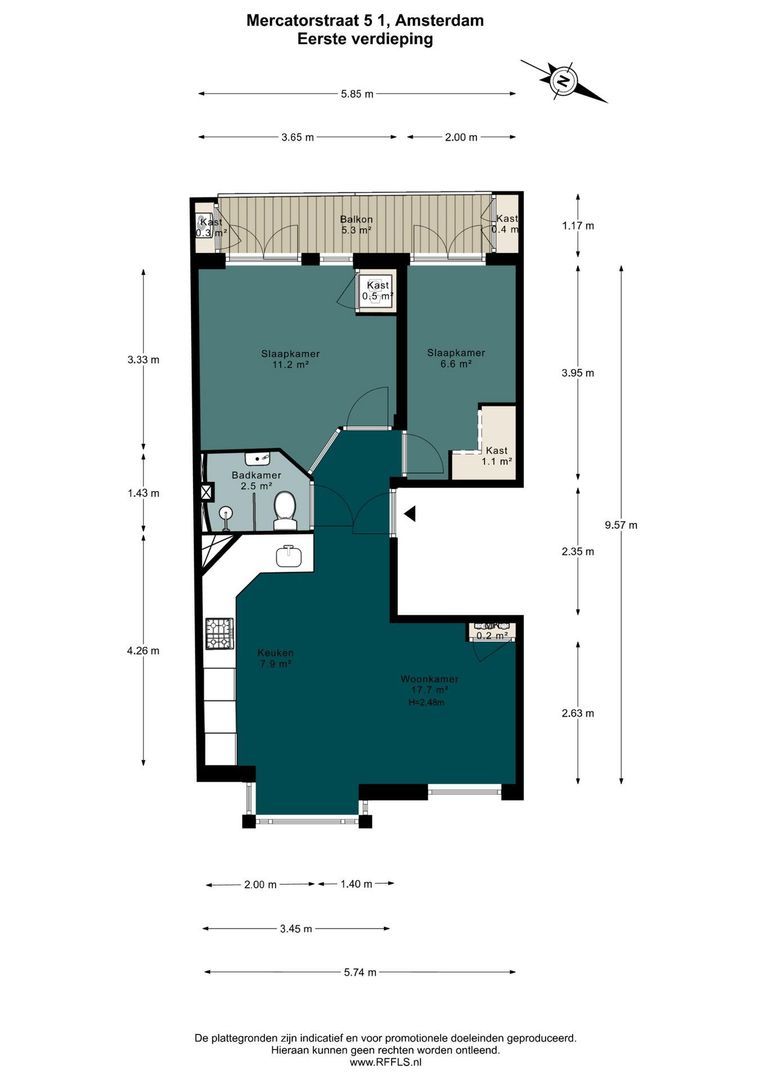 Mercatorstraat 5 1, Amsterdam plattegrond-0