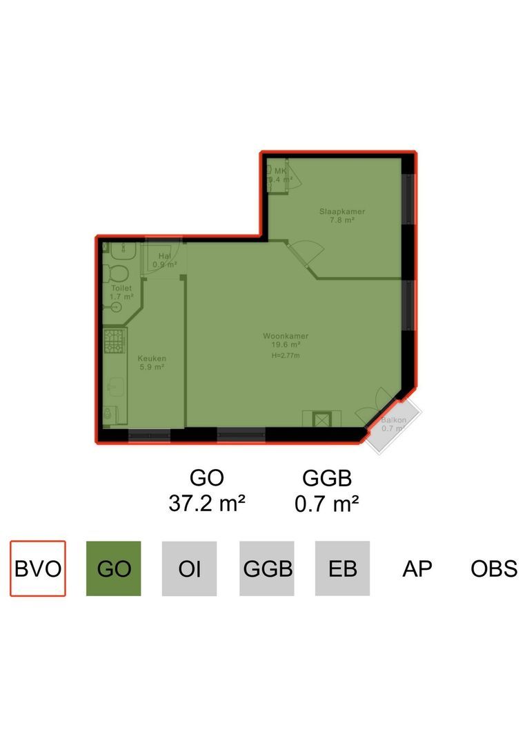 Vosmaerstraat 12 1, Amsterdam plattegrond-2