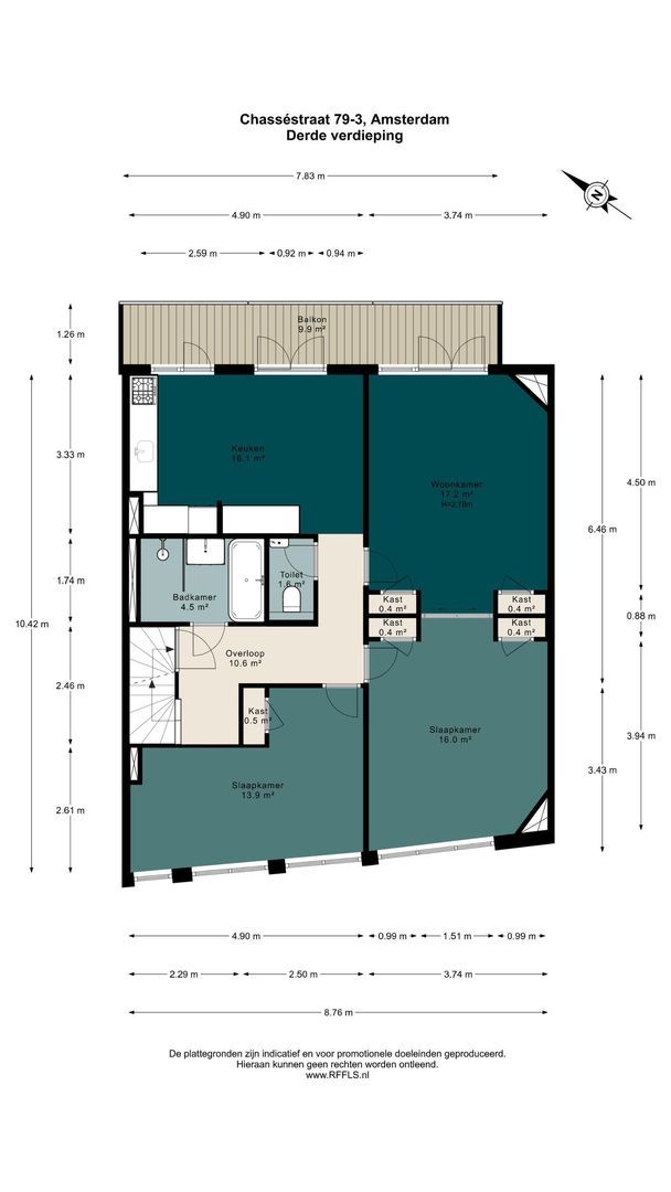 Chasséstraat 79 3, Amsterdam plattegrond-0