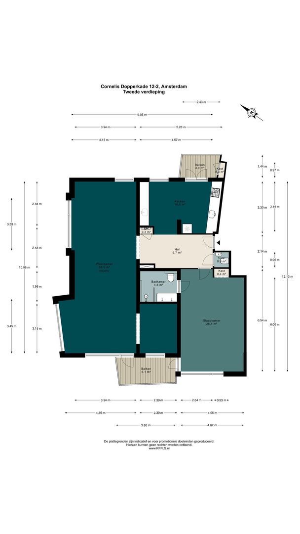 Cornelis Dopperkade 12 2, Amsterdam plattegrond-0