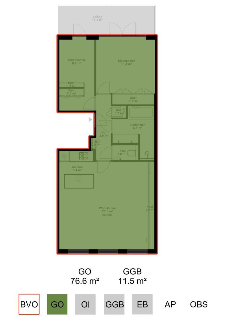 Eerste Jan van der Heijdenstraat 36 E, Amsterdam plattegrond-2