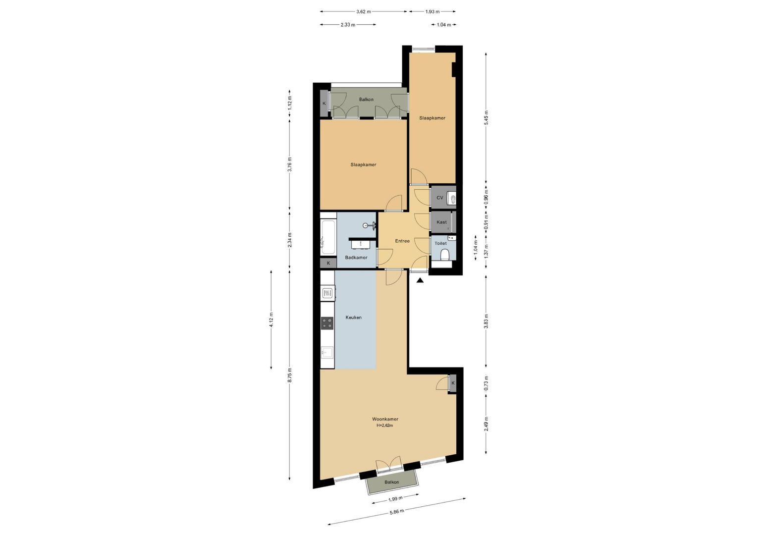 Nassaukade 318 2, Amsterdam plattegrond-0