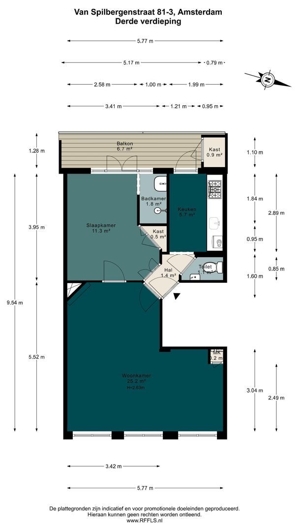 Van Spilbergenstraat 81 3, Amsterdam plattegrond-0