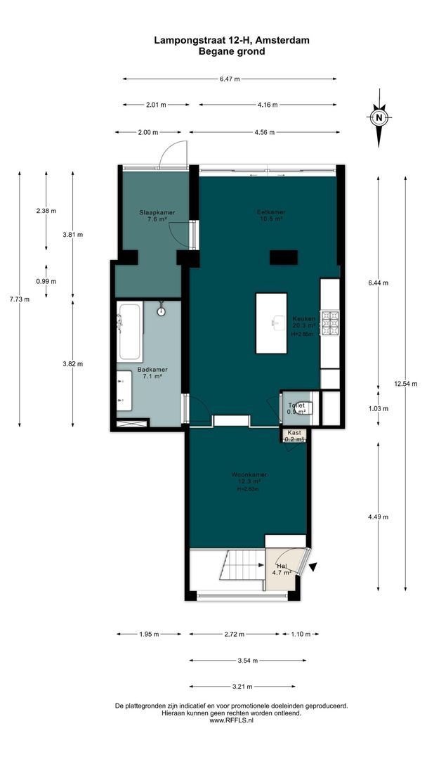 Lampongstraat 12 H, Amsterdam plattegrond-1