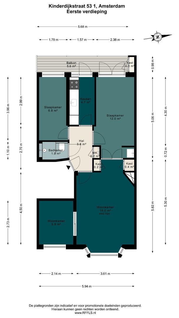 Kinderdijkstraat 53 1, Amsterdam plattegrond-0