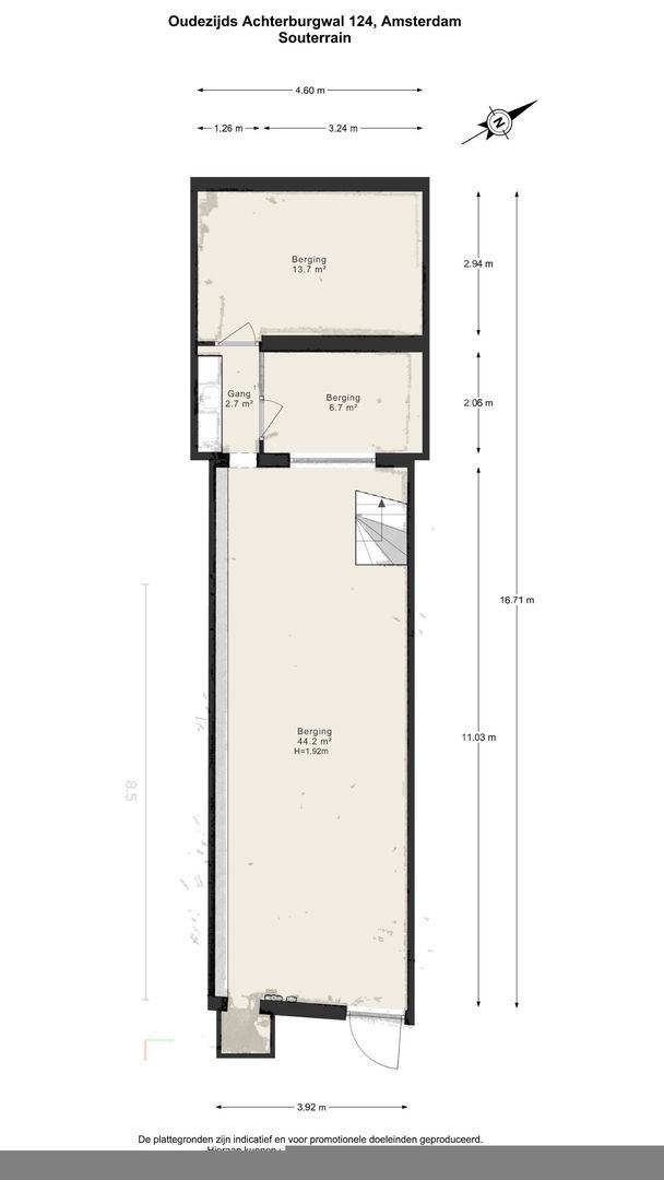 Oudezijds Achterburgwal 124, Amsterdam plattegrond-1