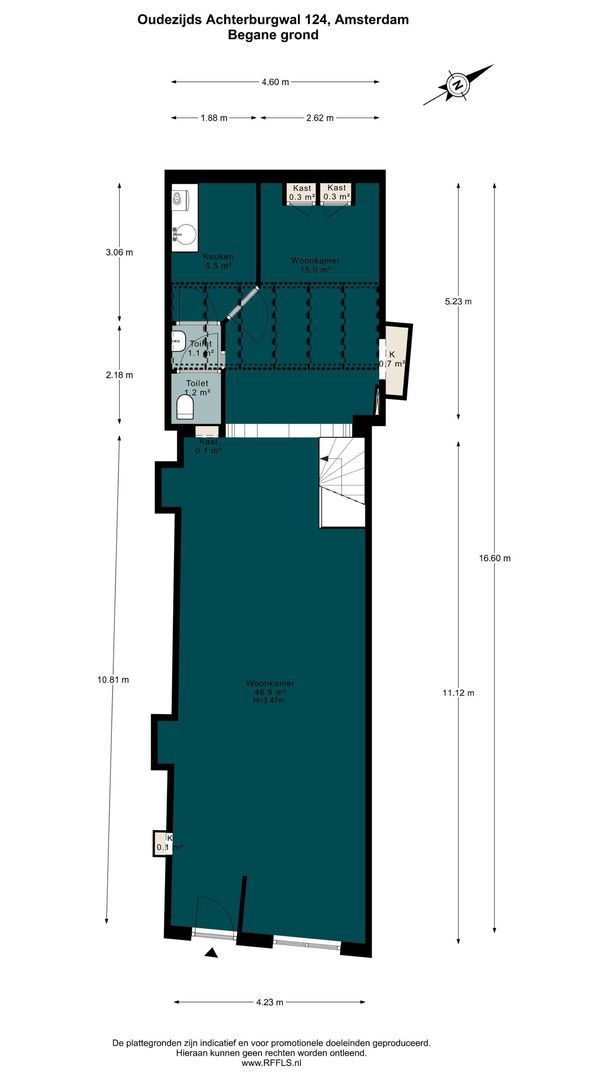 Oudezijds Achterburgwal 124, Amsterdam plattegrond-0
