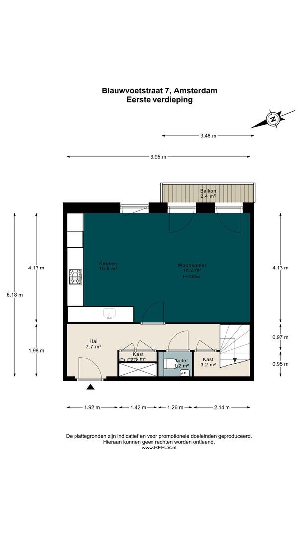 Blauwvoetstraat 7, Amsterdam plattegrond-0