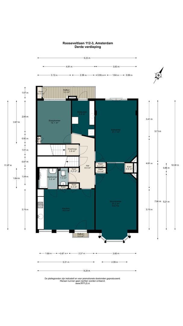Rooseveltlaan 112 3, Amsterdam plattegrond-2