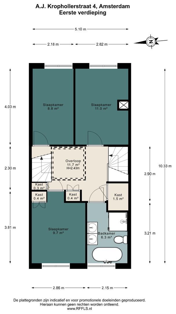 A.J. Krophollerstraat 4, Amsterdam plattegrond-1