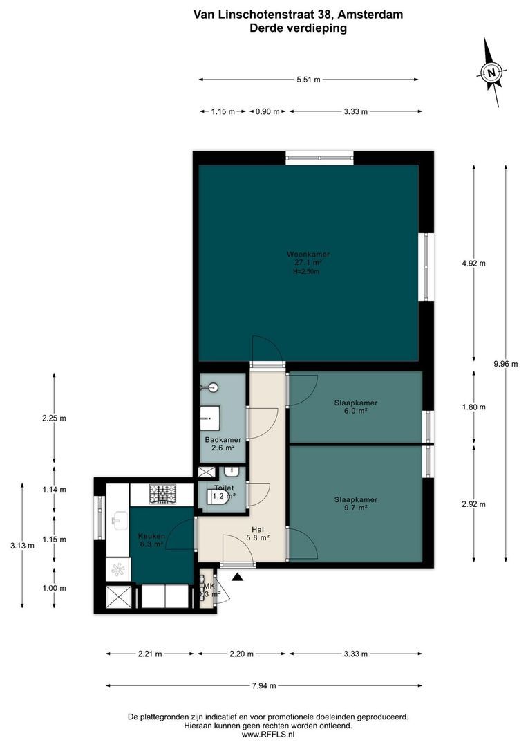 Van Linschotenstraat 38, Amsterdam plattegrond-0