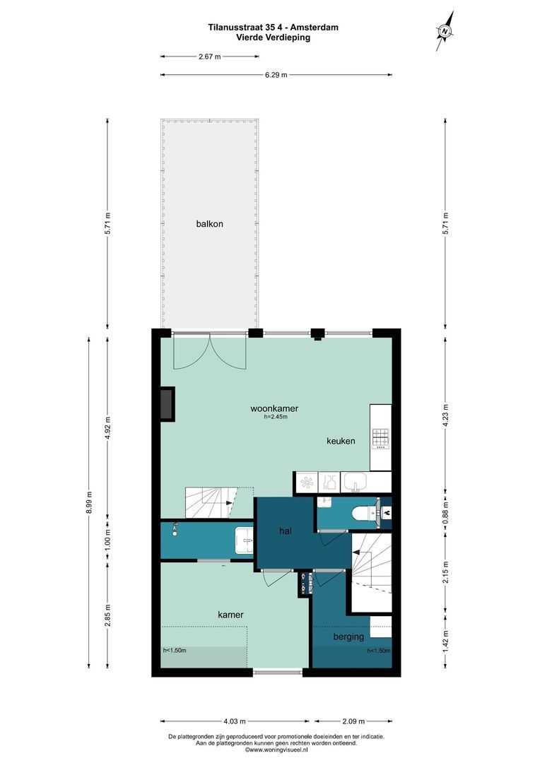 Tilanusstraat 35 4, Amsterdam plattegrond-1