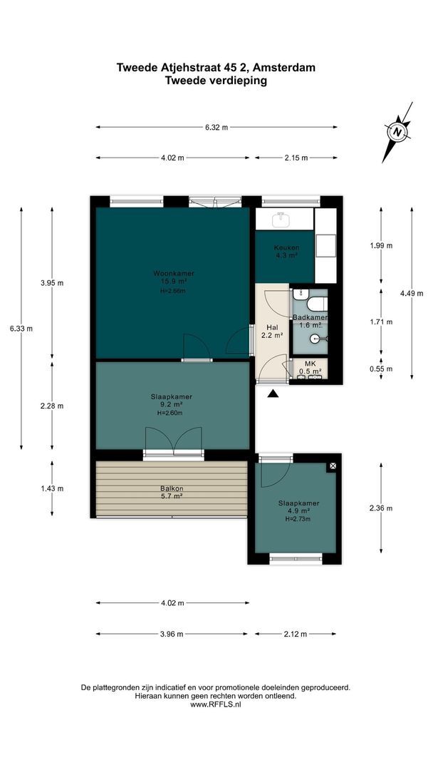 Tweede Atjehstraat 45 2, Amsterdam plattegrond-0
