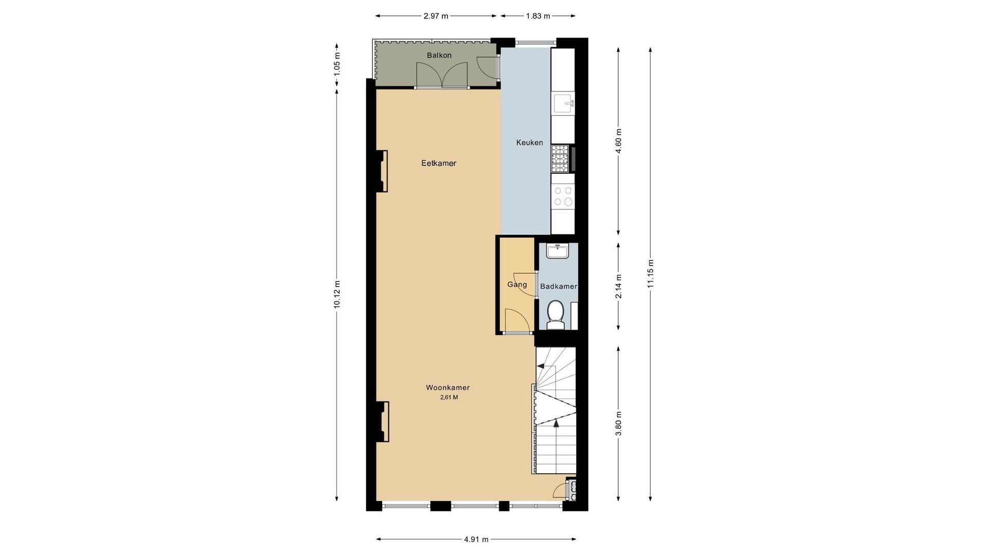 Rustenburgerstraat 145 3, Amsterdam plattegrond-1