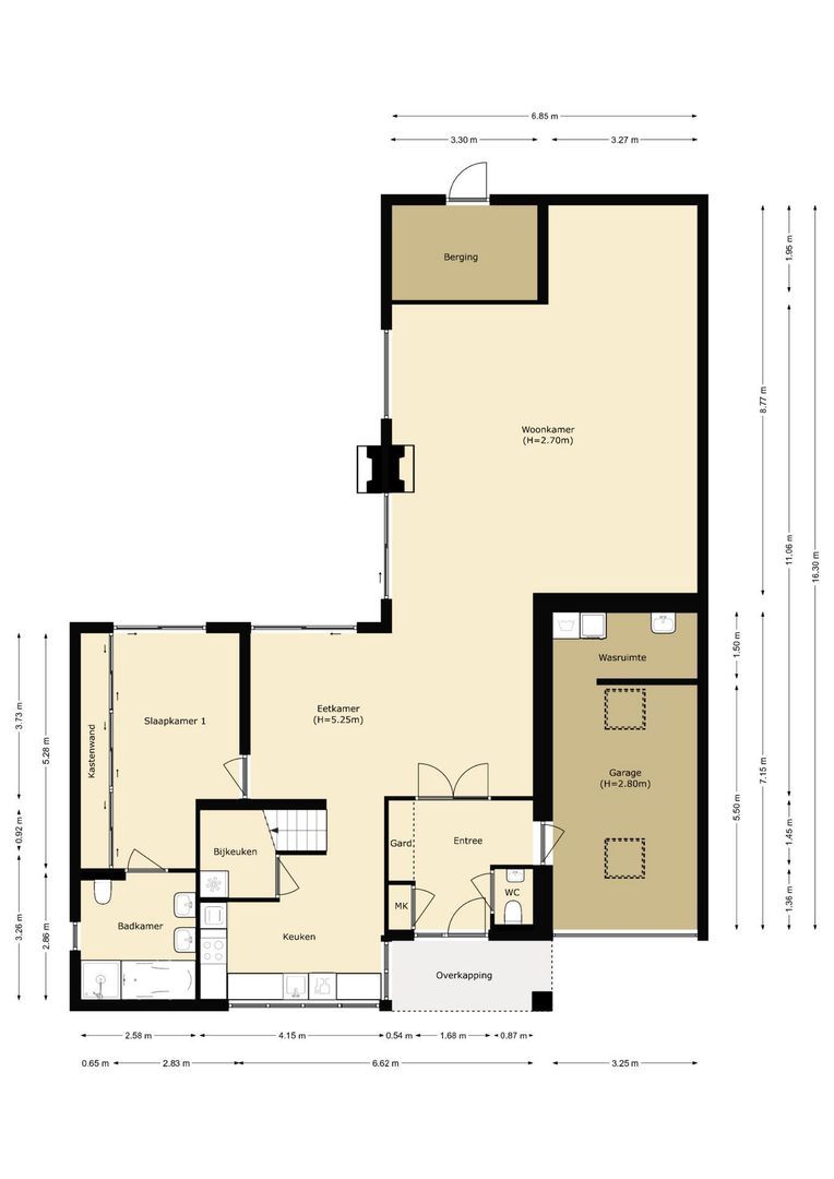 Burgemeester Mijslaan 4, Middelharnis plattegrond-0