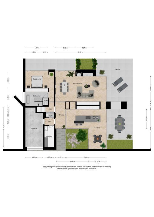 Boschweg 2 c, Bunde plattegrond-