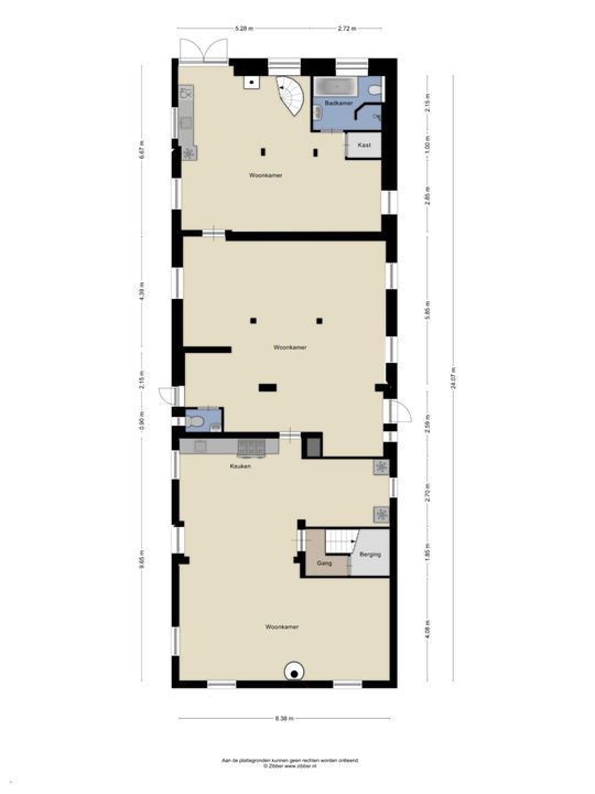Baldersstraat 1, Ell plattegrond-