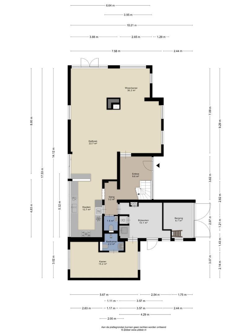 Lage Weidtje 8, Bergen (nh) plattegrond-1