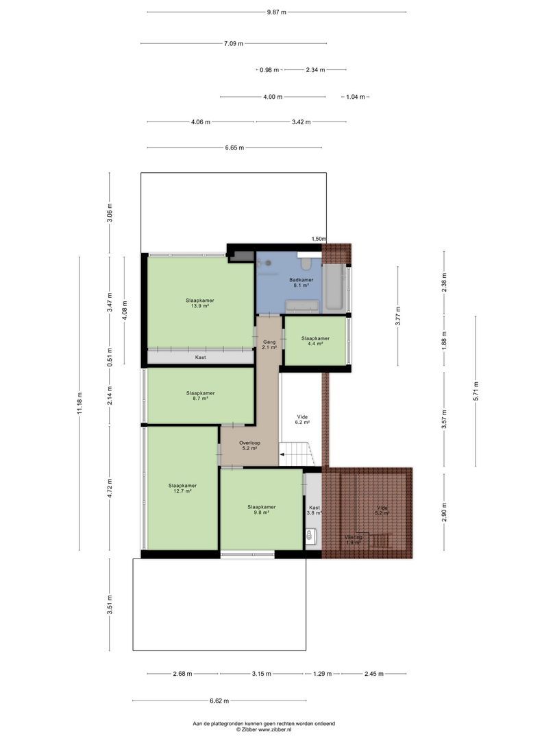 Lage Weidtje 8, Bergen (nh) plattegrond-2