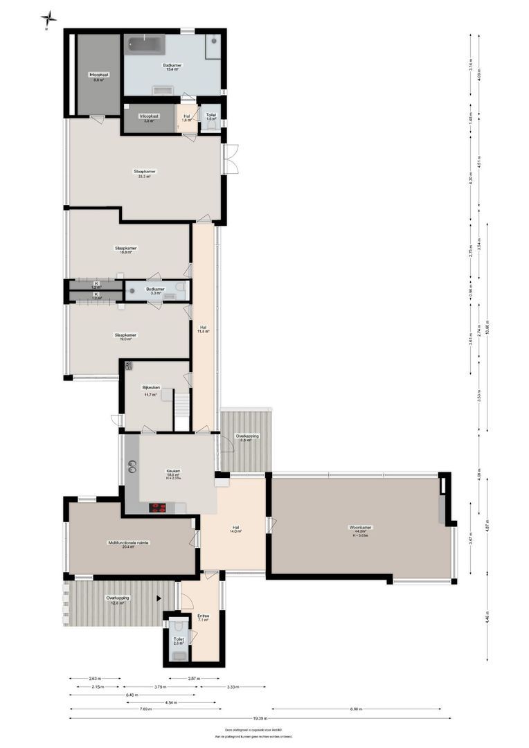 Kamplaan 13, Groningen plattegrond-0