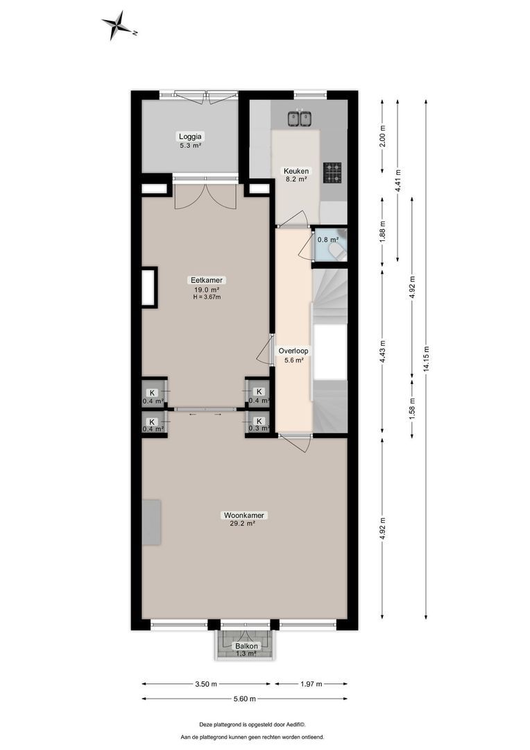 Praediniussingel 45, Groningen plattegrond-1