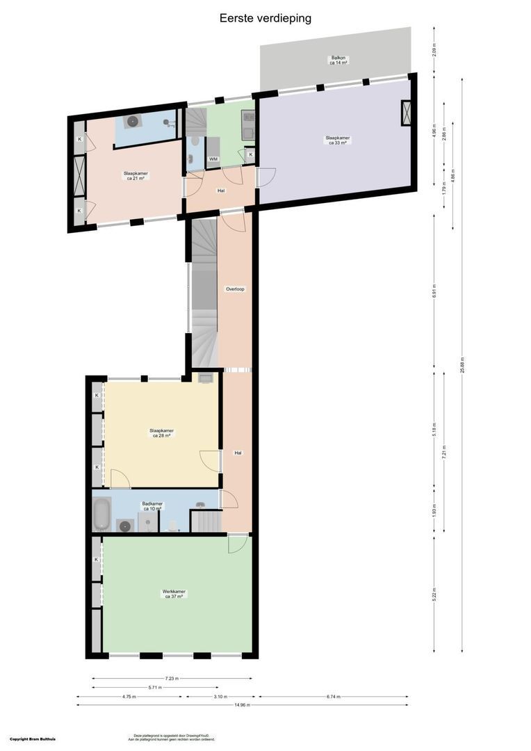 Herestraat 88, Groningen plattegrond-1