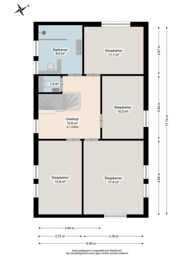 Fop I. Brouwerhof 2, Haren GN plattegrond-2