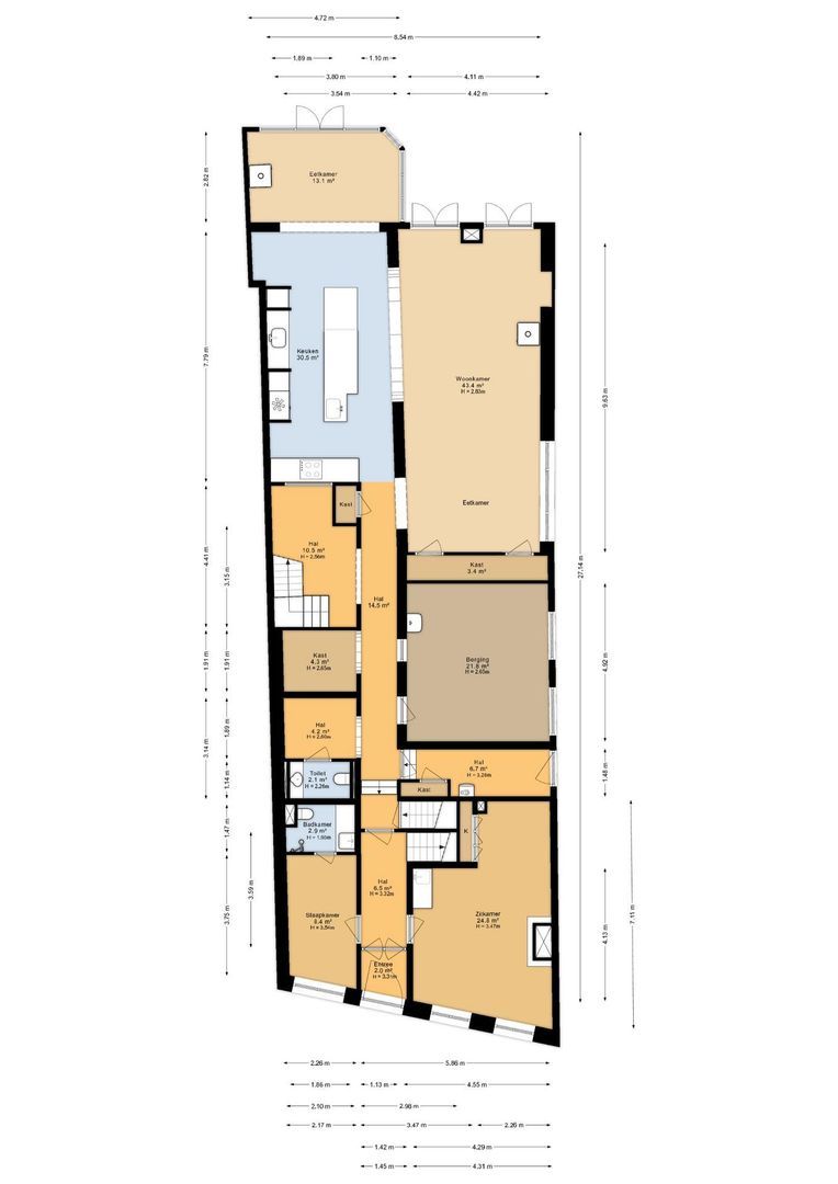 Tweebaksmarkt 36, Leeuwarden plattegrond-0