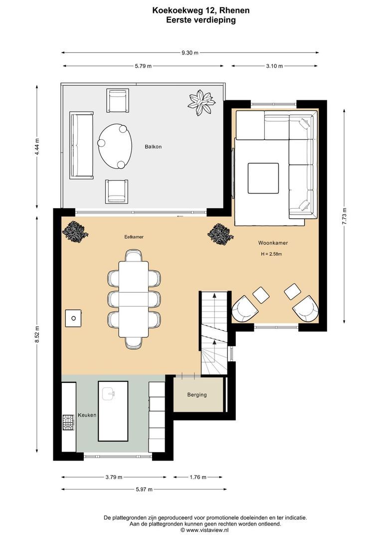 Koekoekweg 12, Rhenen plattegrond-1