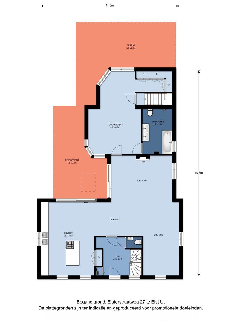 Elsterstraatweg 27, Elst Ut plattegrond-1