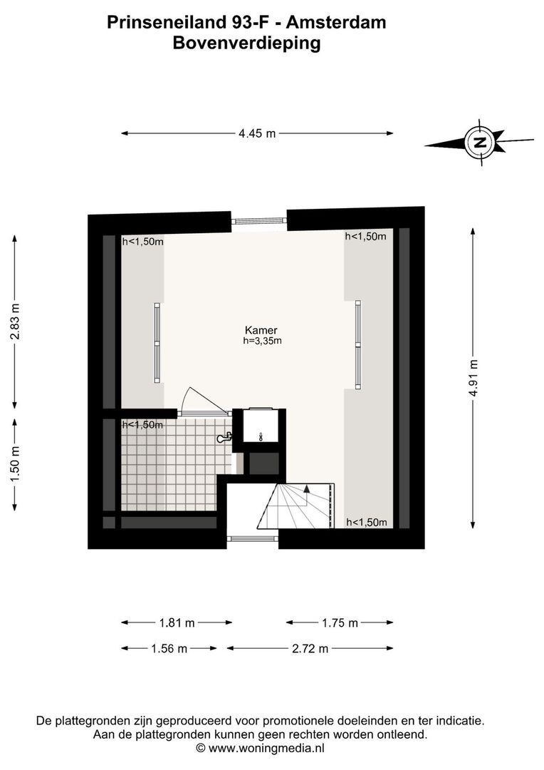 Prinseneiland 93 F, Amsterdam plattegrond-1