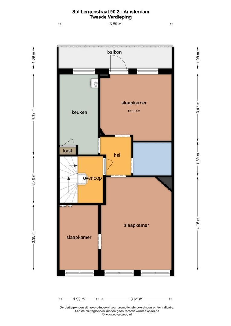 Van Spilbergenstraat 90 H, Amsterdam plattegrond-2