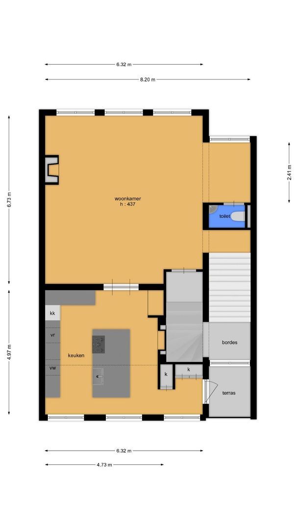 Grotekerksbuurt 9 A, Dordrecht plattegrond-2