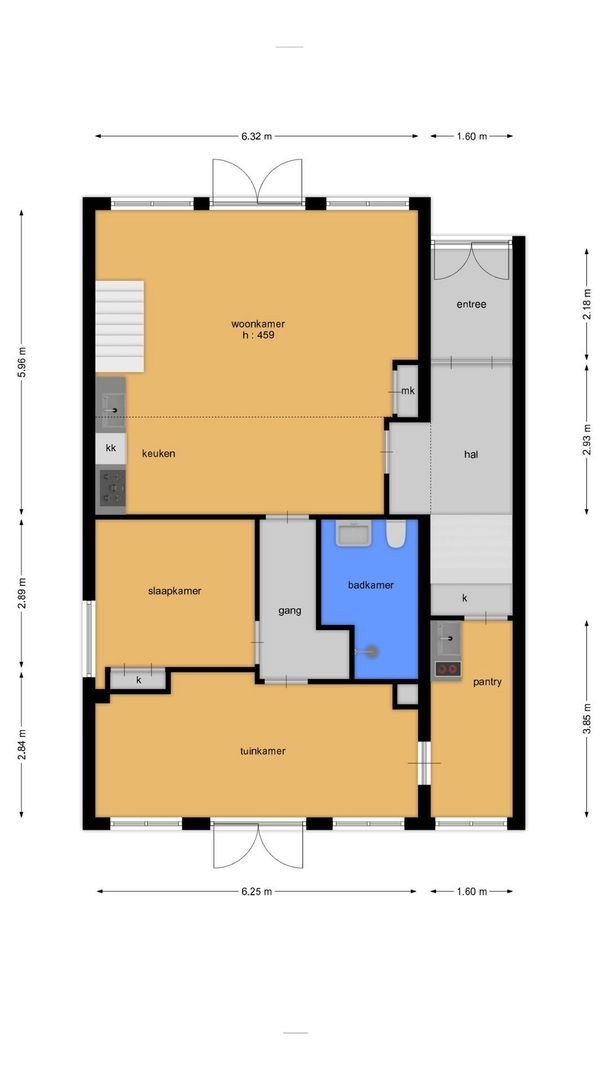 Grotekerksbuurt 9 A, Dordrecht plattegrond-0