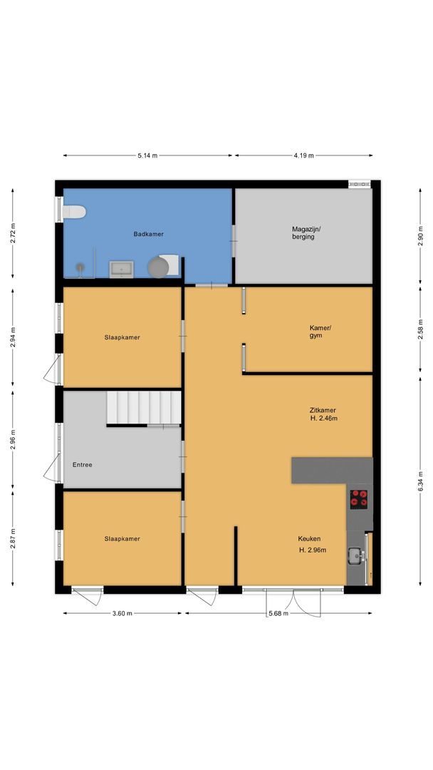 Molenwal 32, Culemborg plattegrond-4