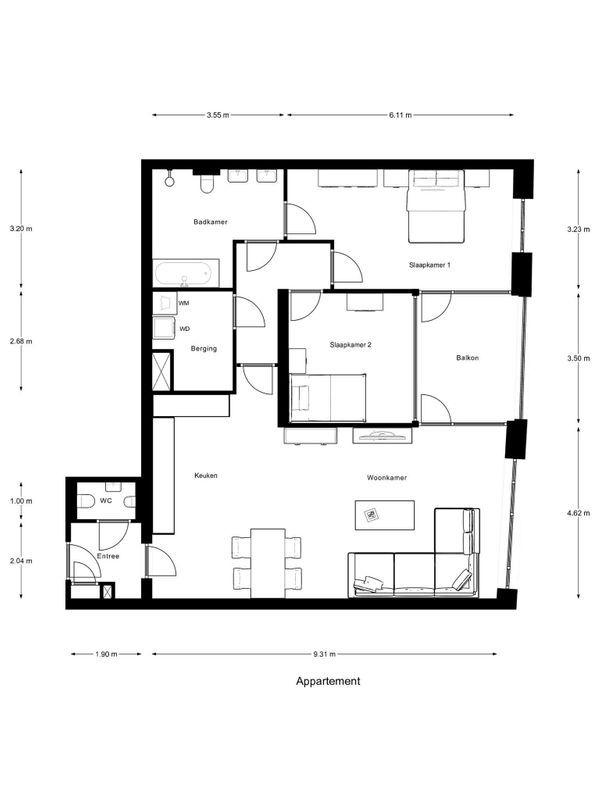 Piusplein 28 - 20 Floorplan Blur 1