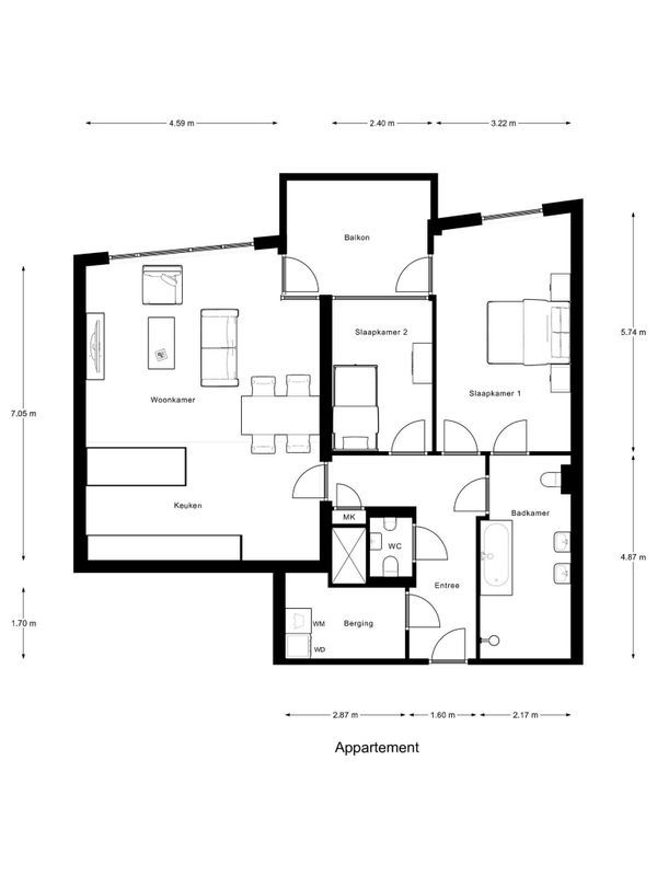 Piusplein 28 - 24 Floorplan Blur 1