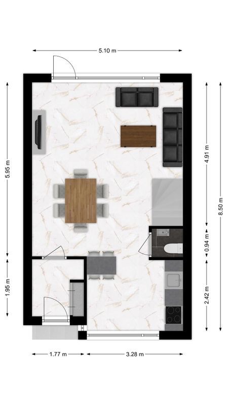 Manderveenstraat 43 Floorplan Blur 1